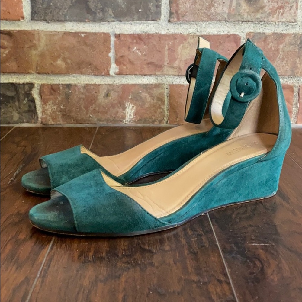 J. Crew Emerald Wedge Sandal | Size 7.5
